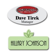 Full Color Custom Shaped Plastic Badge 12 Square Inches