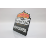 Full Color Custom Shaped Plastic Badge 12 Square Inches