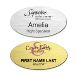 Full Color 1/16th" Plastic Name Badge Oval