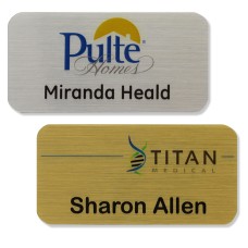 Full Color Digital Print Metallic Plastic Name Badge