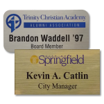 Full Color Digital Print Metallic Plastic Name Badge