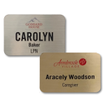 Full Color Digital Print Metallic Plastic Name Badge